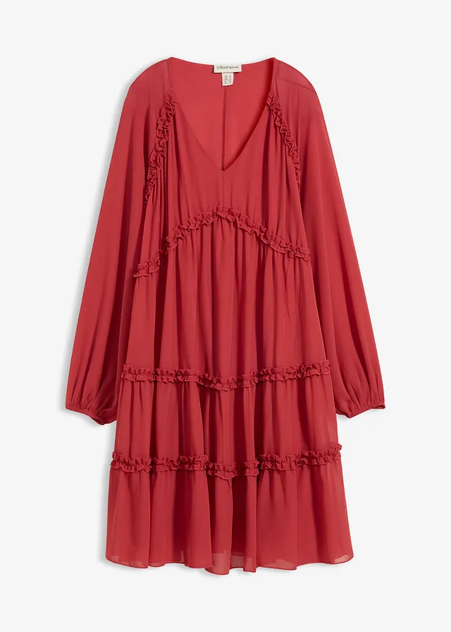 Tuniekjurk van gestructureerde chiffon