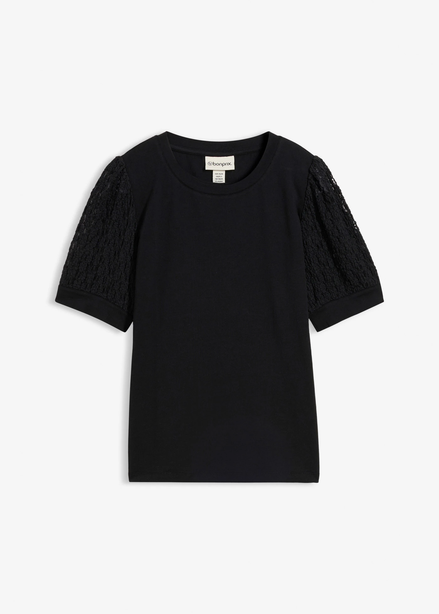 T-shirt en coton extensible • noir • Boutique bonprix