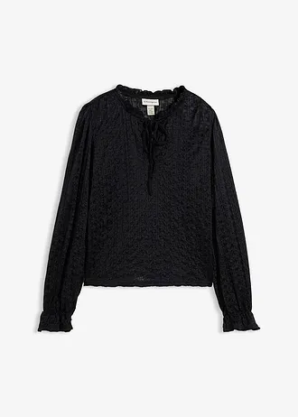 Kanten shirt met ballonmouwen