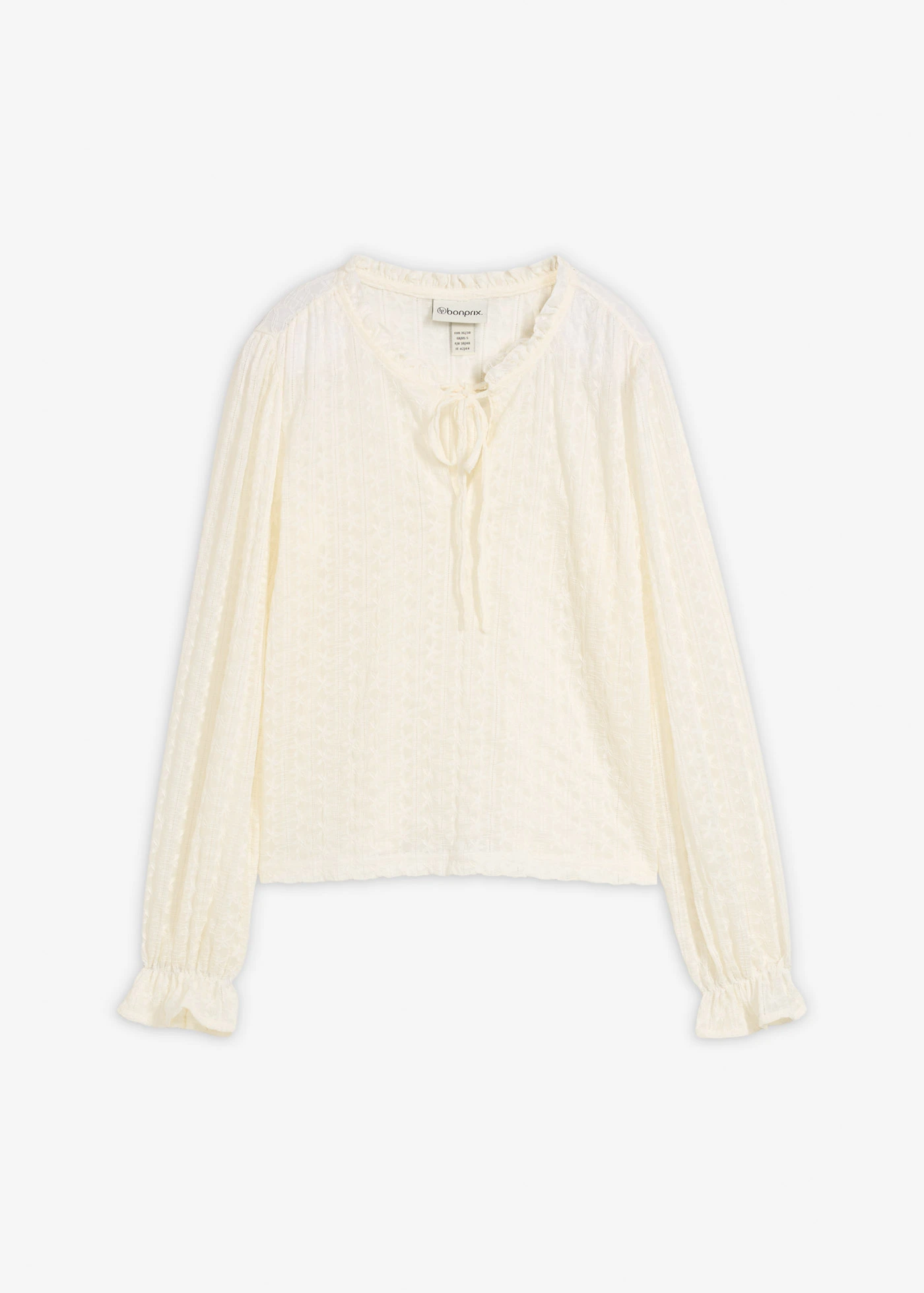 Csipkepóló ballon ujjakkal • gyapjúfehér • bonprix áruház