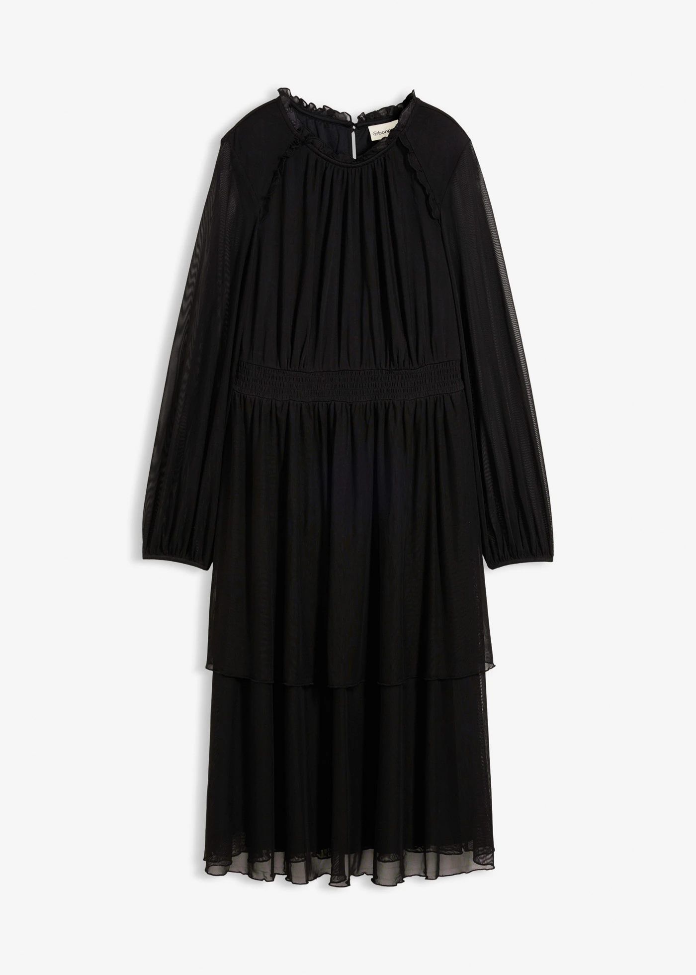 Jersey jurk van fijn mesh • zwart • bonprix online shop