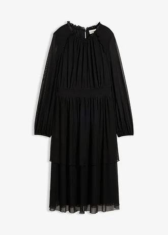 Jersey jurk van fijn mesh • zwart • bonprix online shop