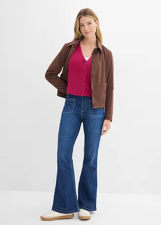 Gilet court en maille 100% coton • magenta • Boutique bonprix