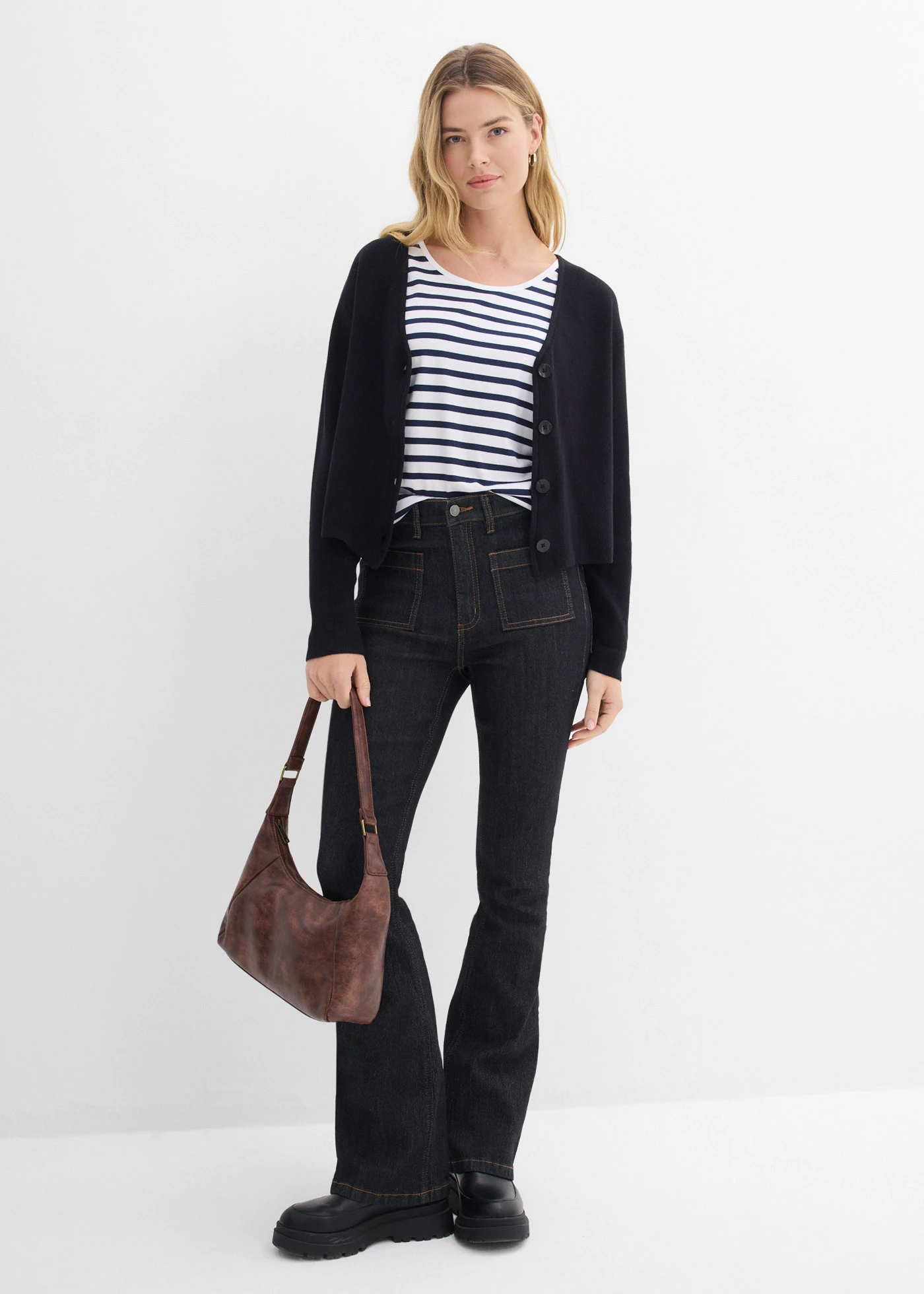 Kort vest van puur biologisch katoen • zwart • bonprix online shop