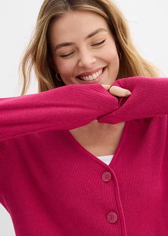 Kort vest van puur biologisch katoen • bessenrood • bonprix online shop