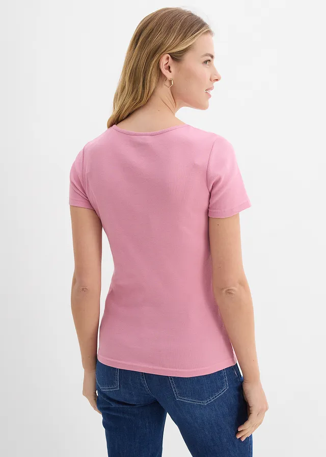 Henley póló tiszta bio-pamutból • füst orchidea • bonprix áruház