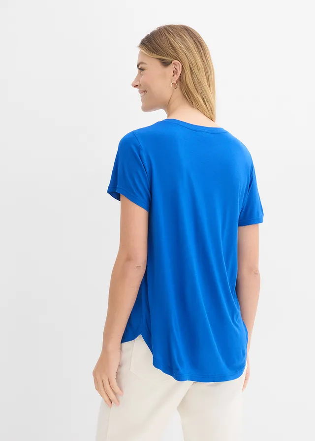 Longshirt van zachte viscose, Kleur: arctisch blauw