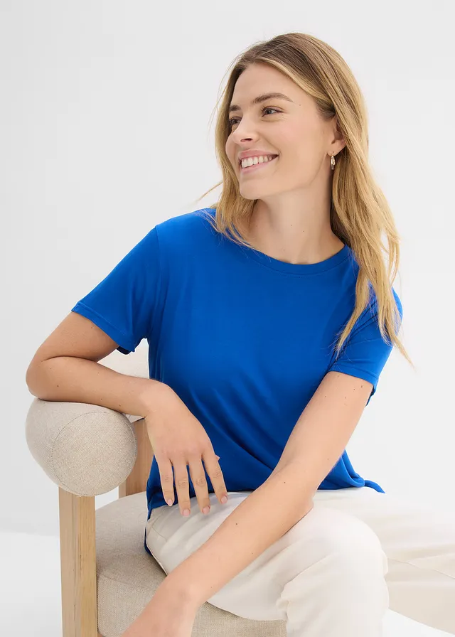 Bluză lungă din viscoză moale • albastru arctic • magazin bonprix