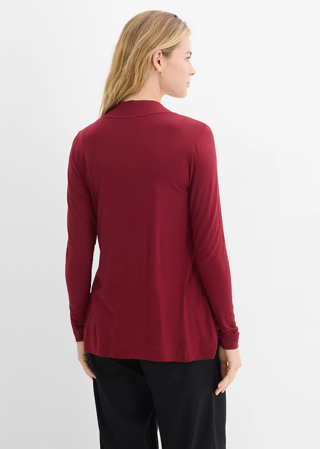 Shirtvest van zacht viscose, Kleur: robijnrood