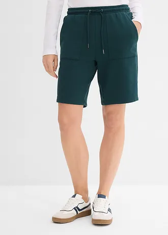 Sweat short met zakken, Kleur: diepgroen