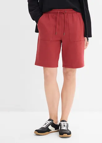 Short sweat avec poches, Couleur: rouge désert