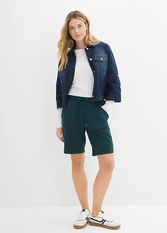 Short sweat avec poches • vert profond • Boutique bonprix