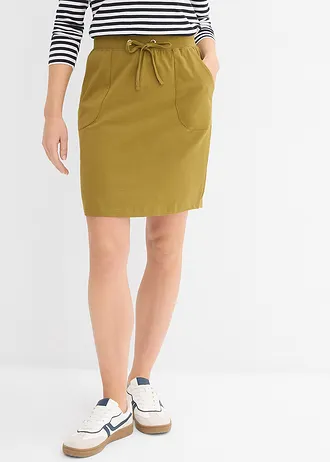 Stretch rok van biologisch katoen met stretch • natuurgroen • bonprix online shop