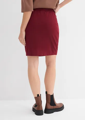 Stretch rok van biologisch katoen met stretch, Kleur: robijnrood