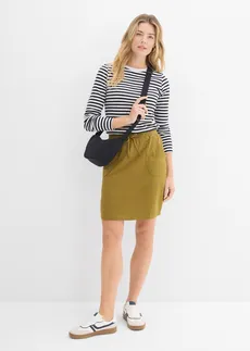 Fustă stretch din bumbac organic • verde-natur • magazin bonprix