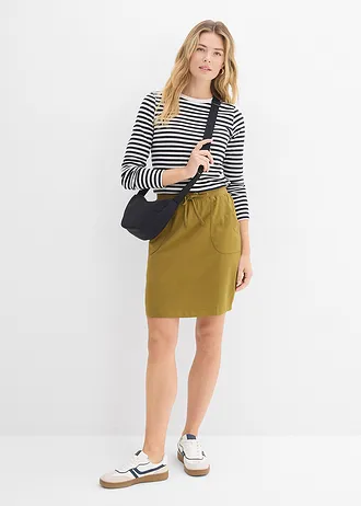 Sukně z organické bavlny se strečem • přírodní-zelená • bonprix obchod