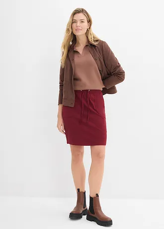 Stretch rok van biologisch katoen met stretch • robijnrood • bonprix online shop