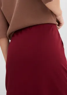 Spódnica z bawełny organicznej ze stretchem • czerwony rubinowy • sklep bonprix