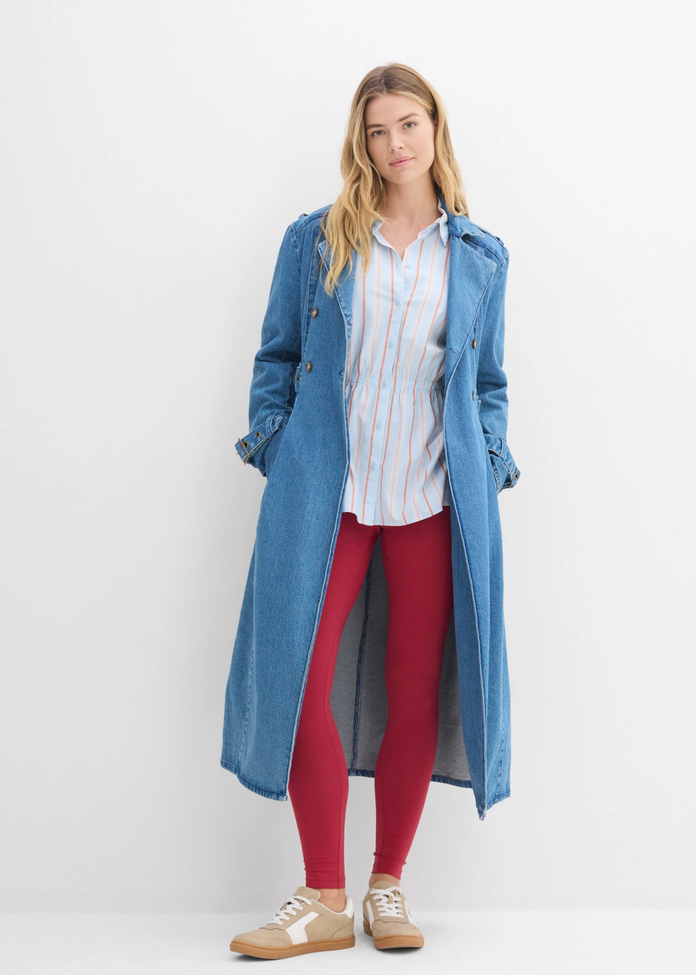 Legginsy (2 pary) • ciemnoniebieski+czerwony wiśniowy • sklep bonprix