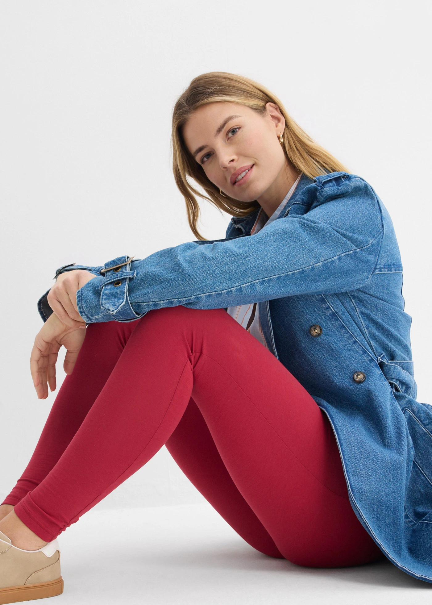 Legging (set van 2) • donkerblauw+kersenrood • bonprix online shop