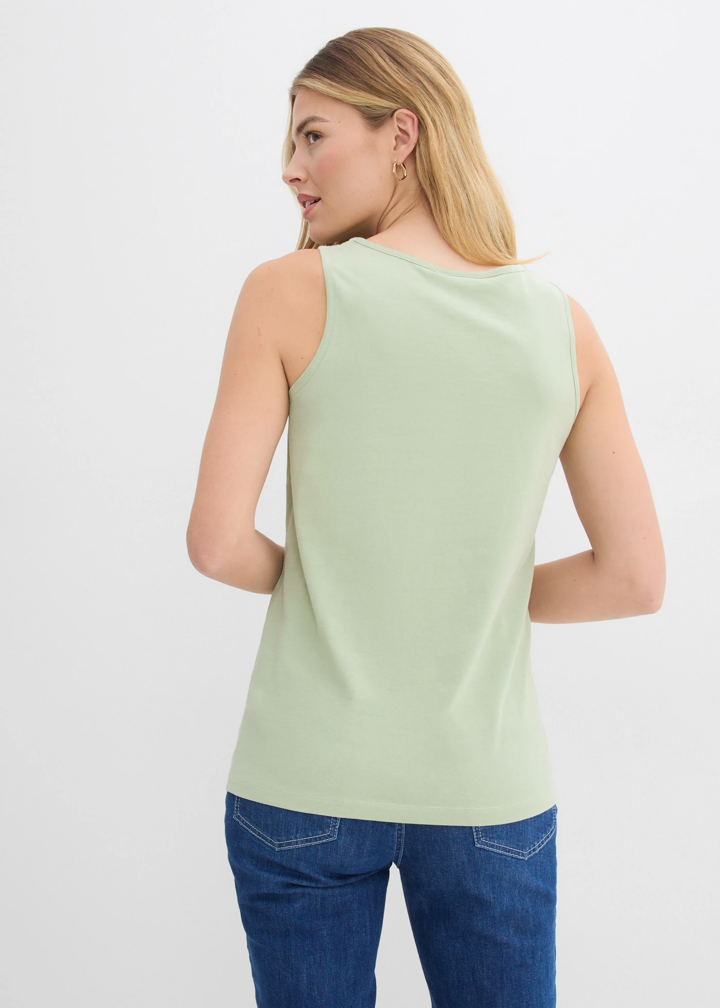 Longtop (set van 5) • bleekgroen+robijnrood+grijs gemêleerd+asroze+wit • bonprix online shop
