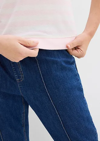 Póló puha frottírból • világos rózsaszín-gyapjúfehér csíkos • bonprix áruház