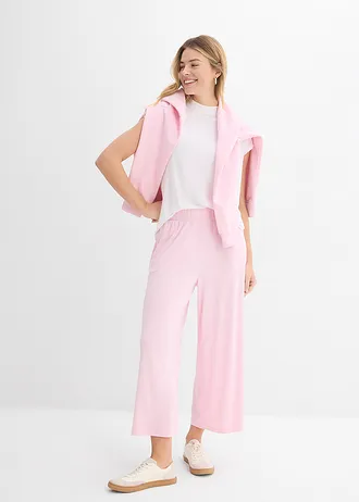 Culotte kalhoty ze splývavé viskózy • křišťálově růžová • bonprix obchod