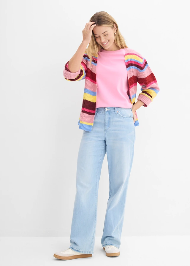 T-shirt van zwaar biologisch katoen, Kleur: roze