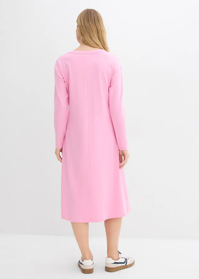 Robe en jersey 100% coton épais, Couleur: rose