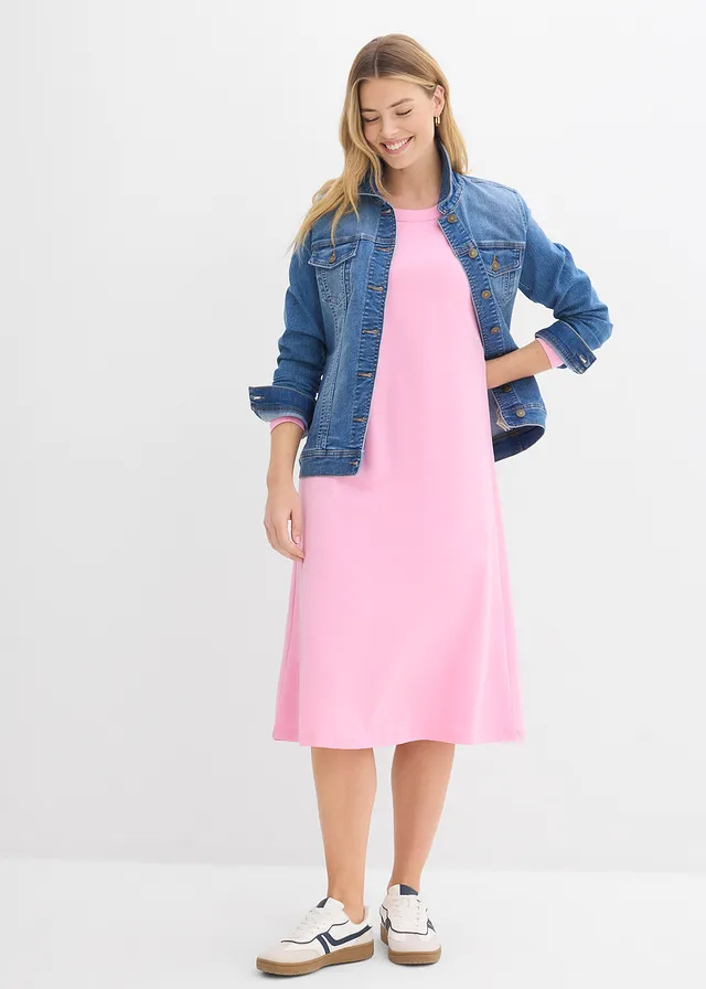 Robe en jersey 100% coton épais, Couleur: rose