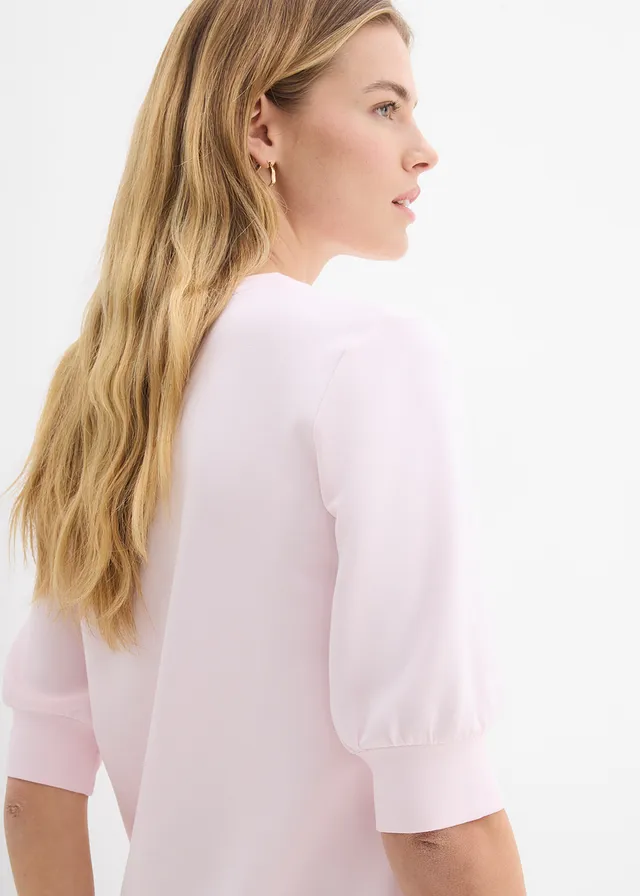 T-shirt ample en matière néoprène, Couleur: rose clair