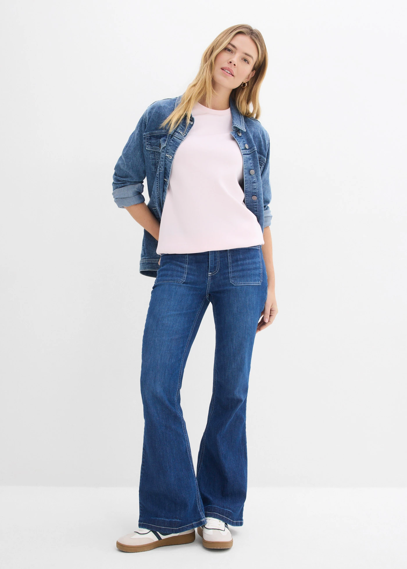 Bluză casual largă din material scuba • roz deschis • magazin bonprix