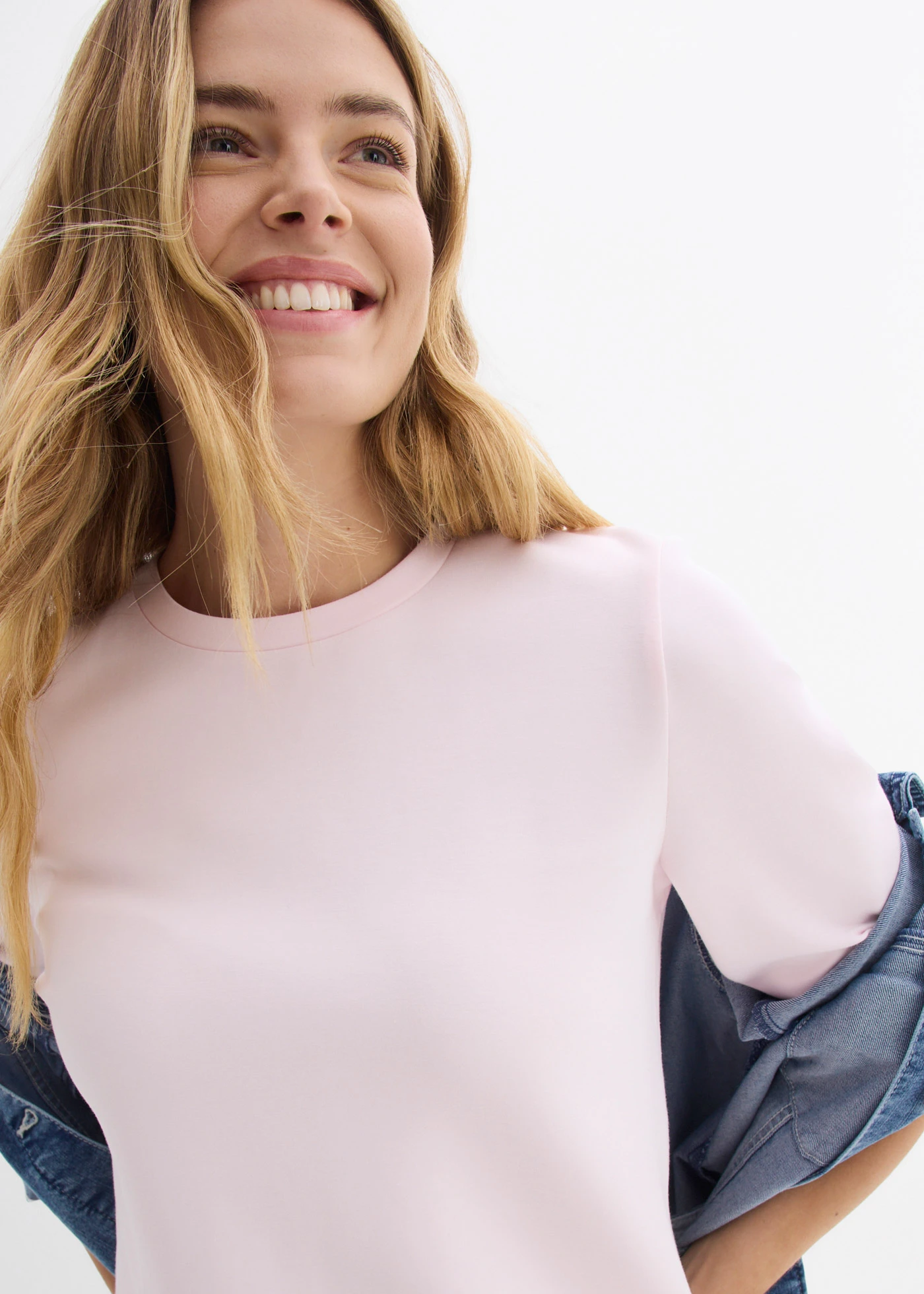 Wijde scuba sweater • lichtroze • bonprix online shop