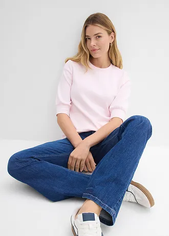 Wijde scuba sweater • lichtroze • bonprix online shop