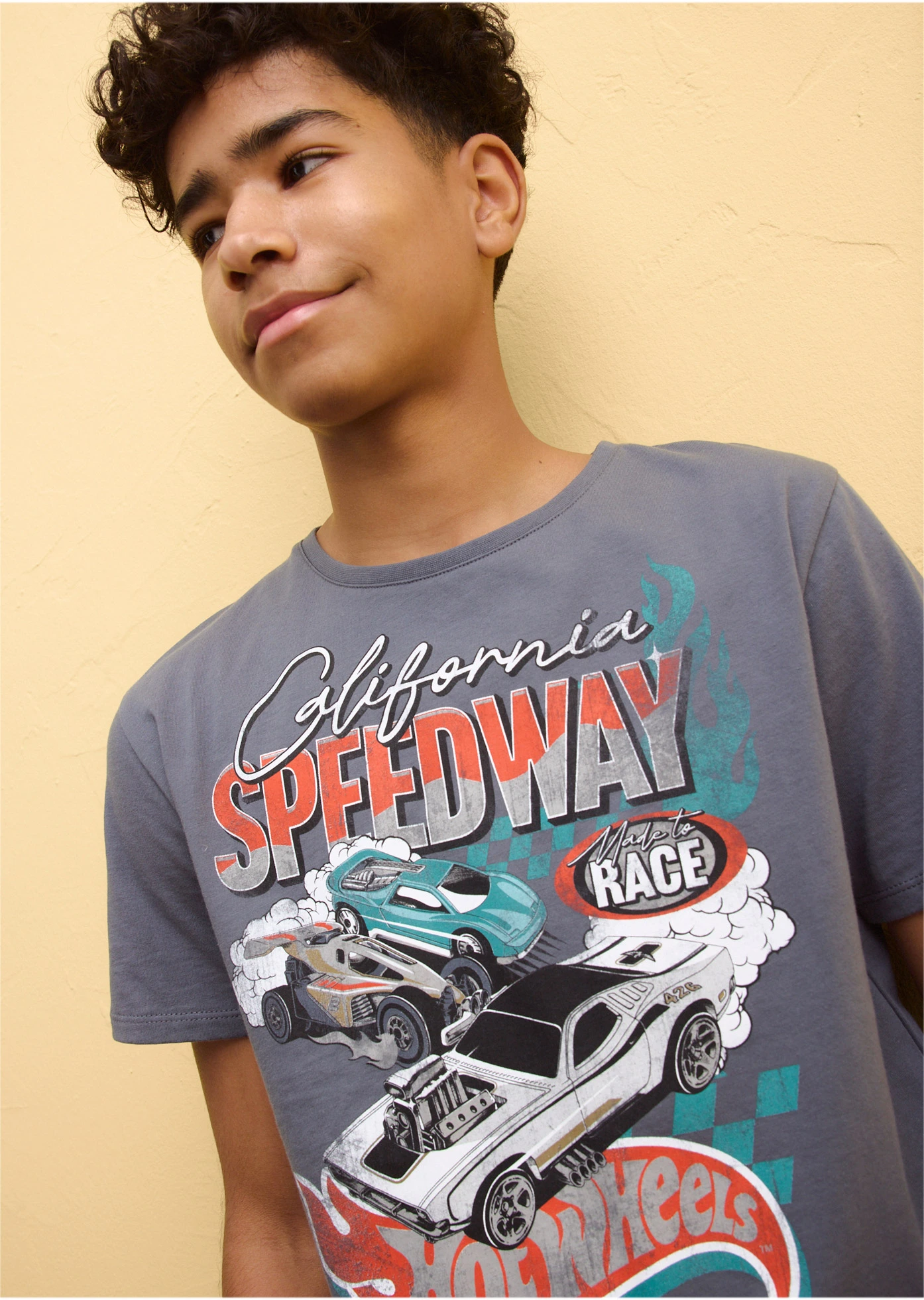 T-shirt Hot Wheels 100% coton • gris imprimé • Boutique bonprix