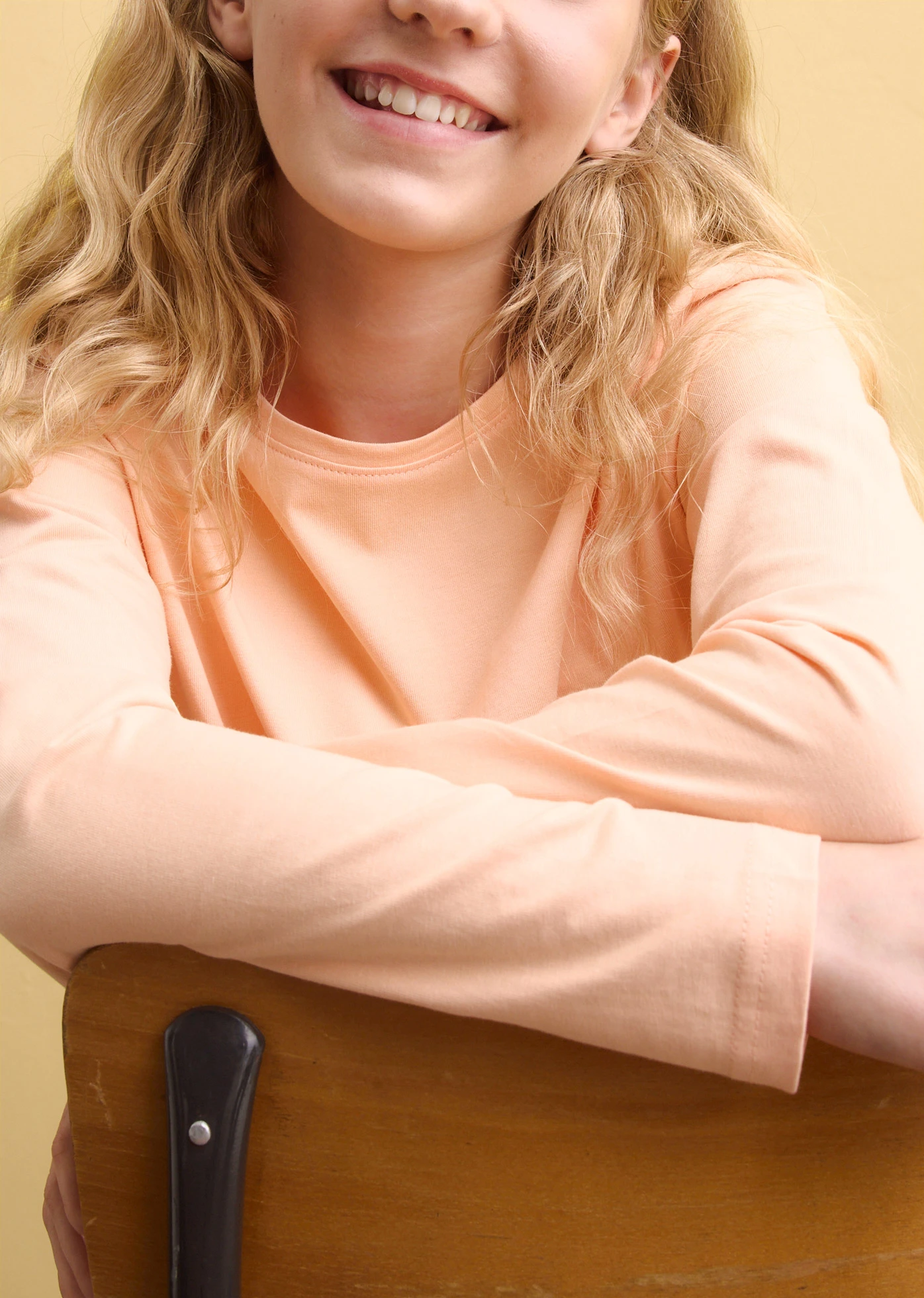 Bluzka z długim rękawem z czystej bawełny organicznej (3 szt.) • granatowy+brzoskwiniowy+biały • sklep bonprix