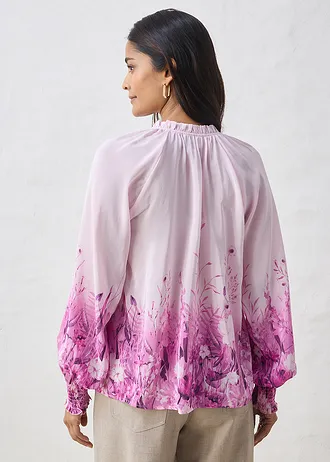 Blúzka s hodvábnym podielom • ružová/svetlá orchidea • obchod bonprix