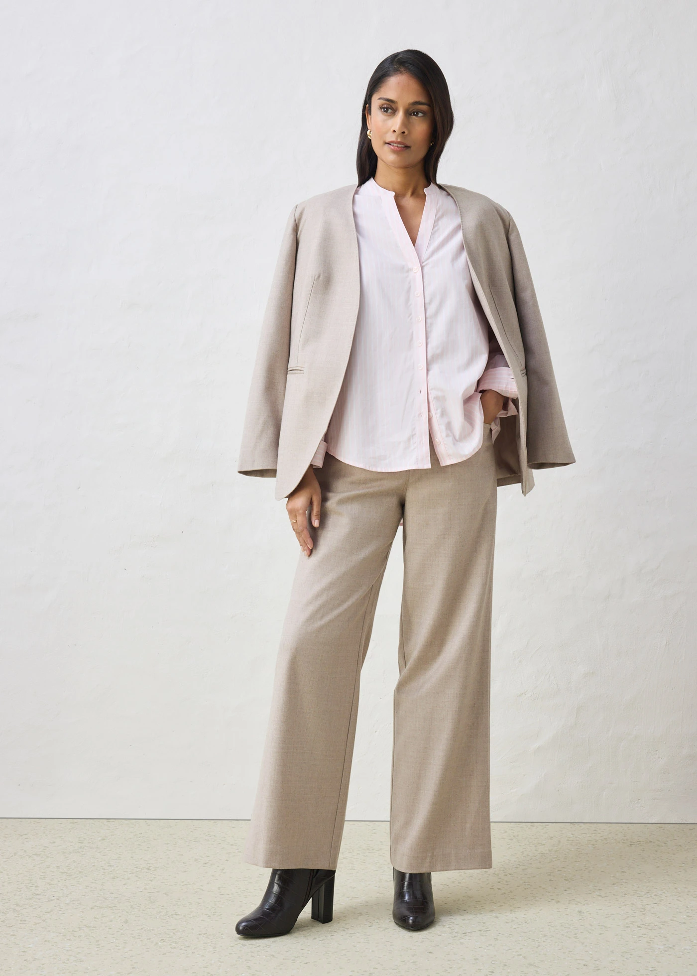 Nohavice s vlnou, 5-vreckové • svetlopiesková melírované • obchod bonprix