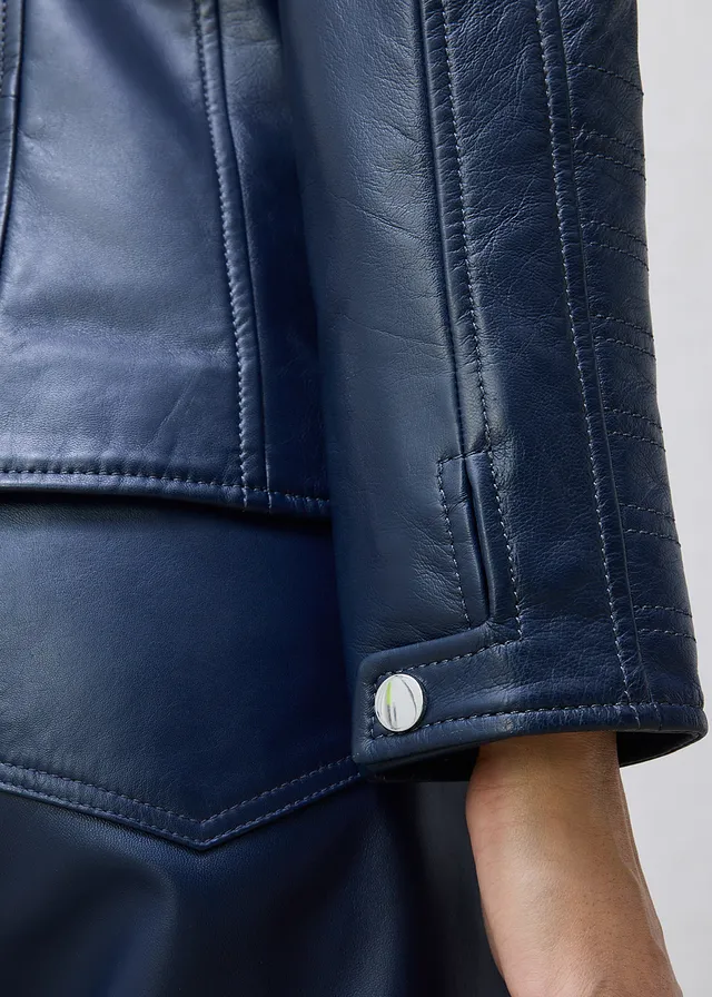 Veste en cuir nappa d’agneau • bleu foncé • product-page.page-title-suffix