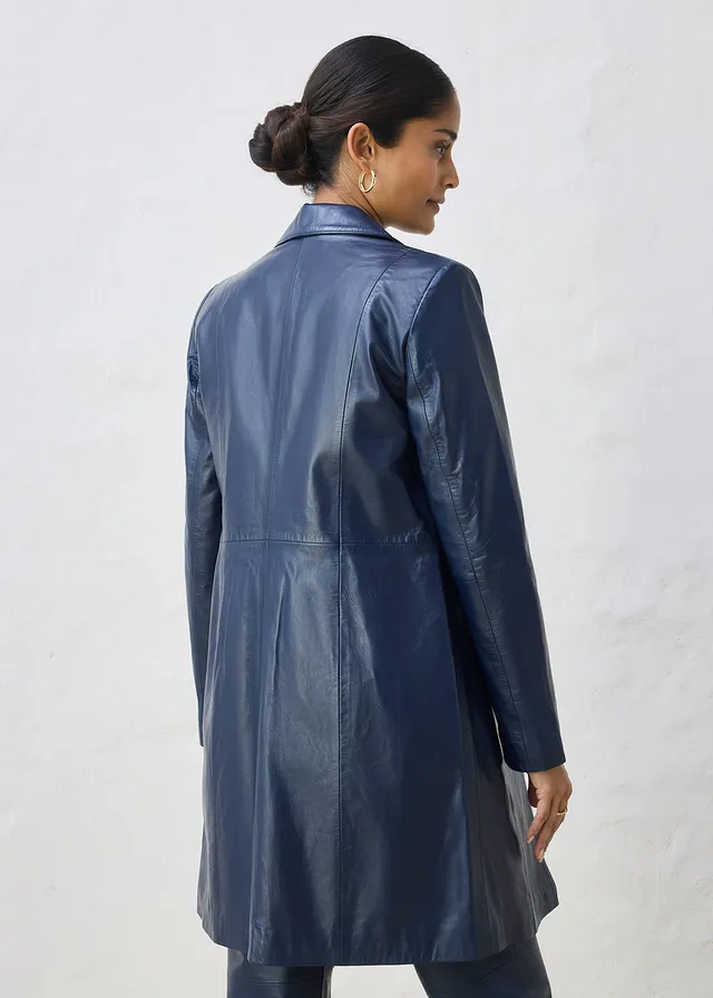 Manteau court en cuir nappa d’agneau • bleu foncé • product-page.page-title-suffix