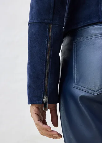 Biker-suède jas • donkerblauw • bonprix online shop