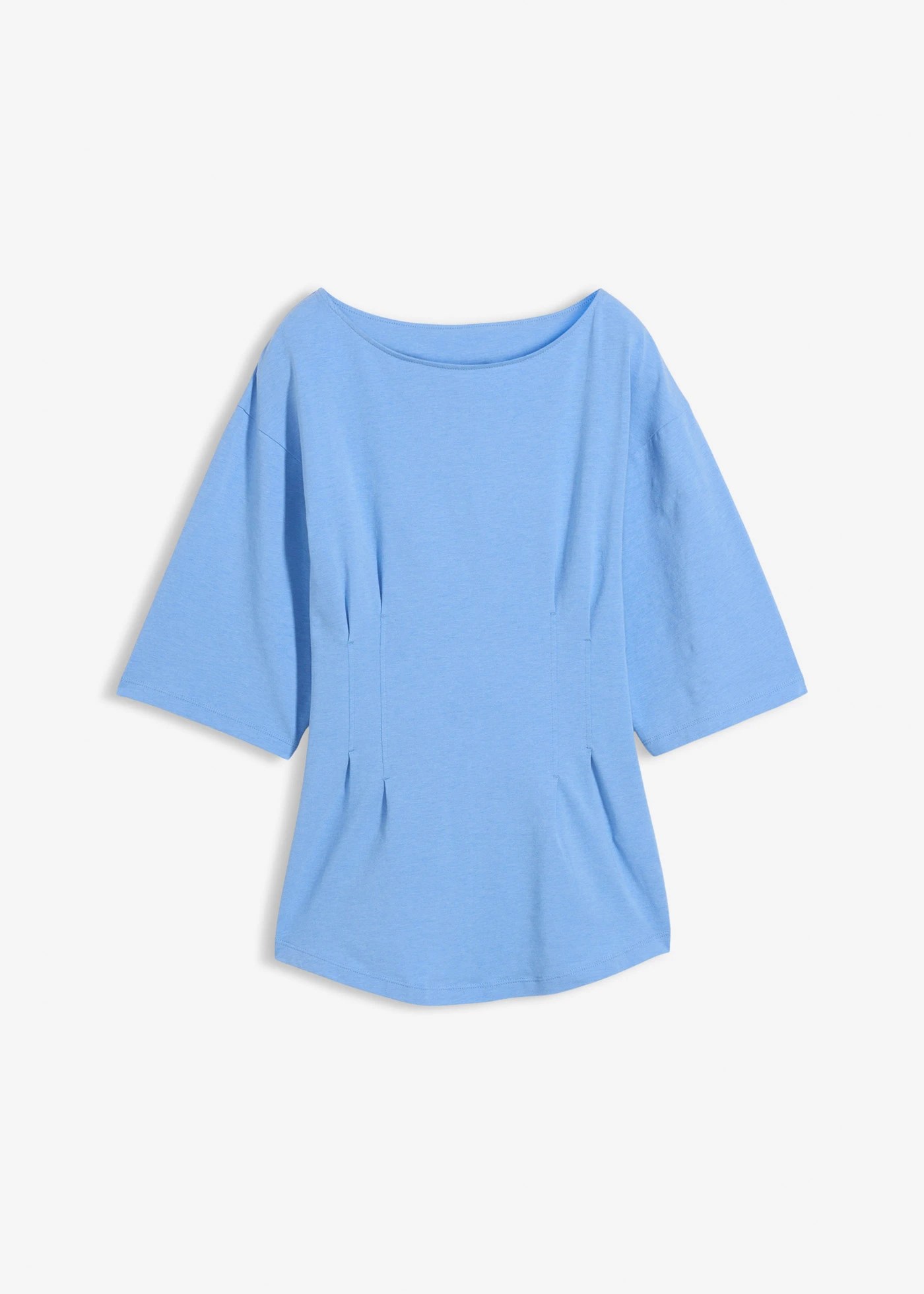 Shirt in een katoenmix • middenblauw • bonprix online shop