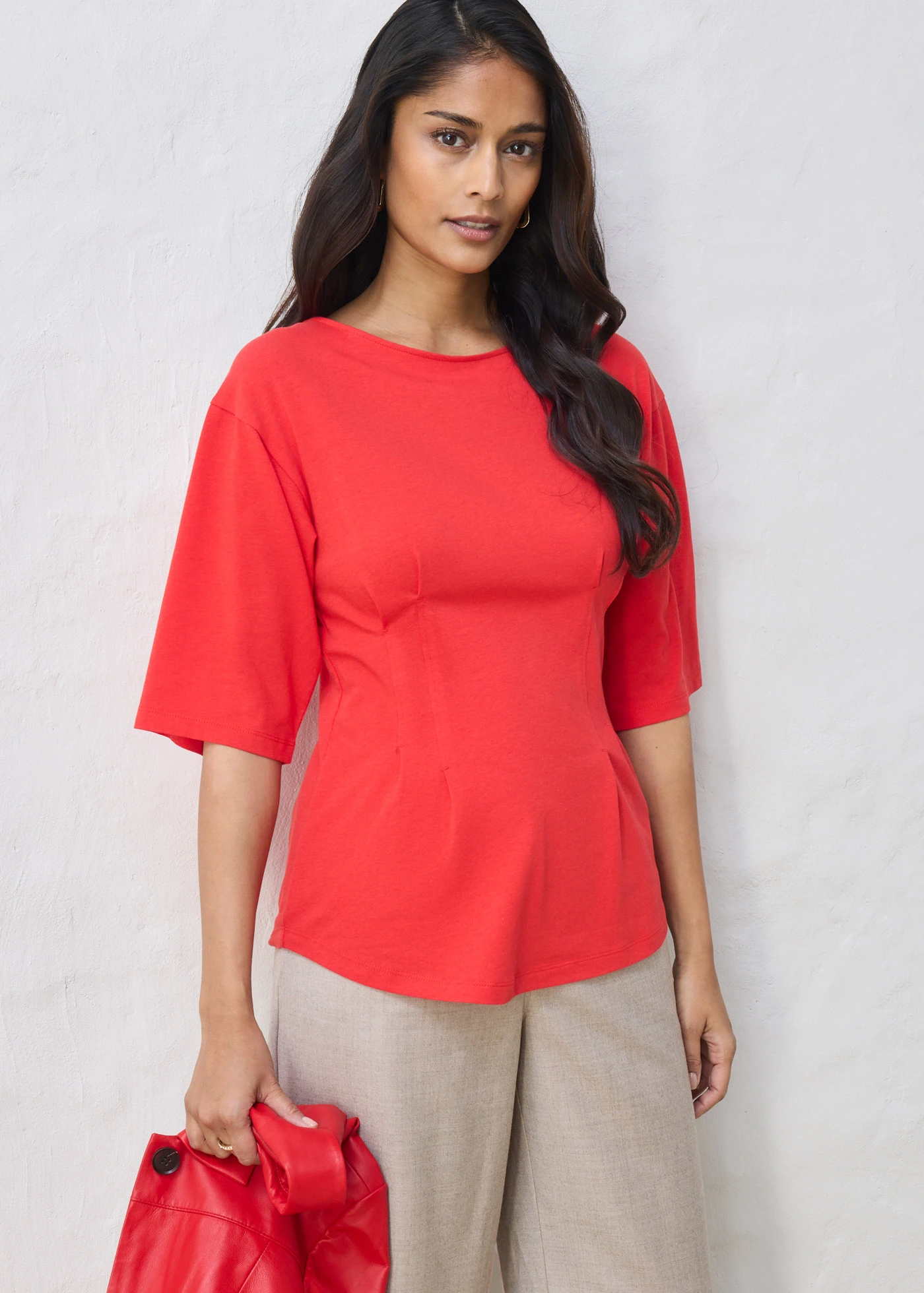 Shirt in een katoenmix • aardbeirood • bonprix online shop