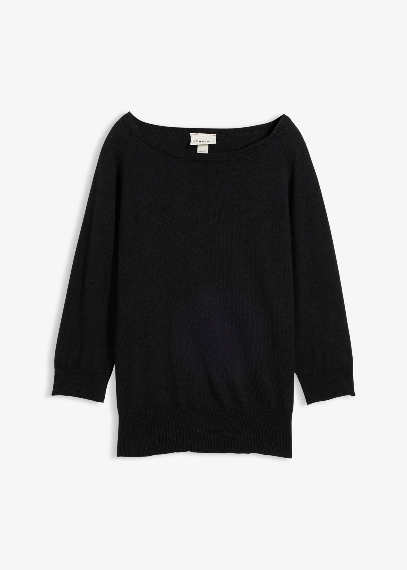Gebreide trui met zijde • zwart • bonprix online shop