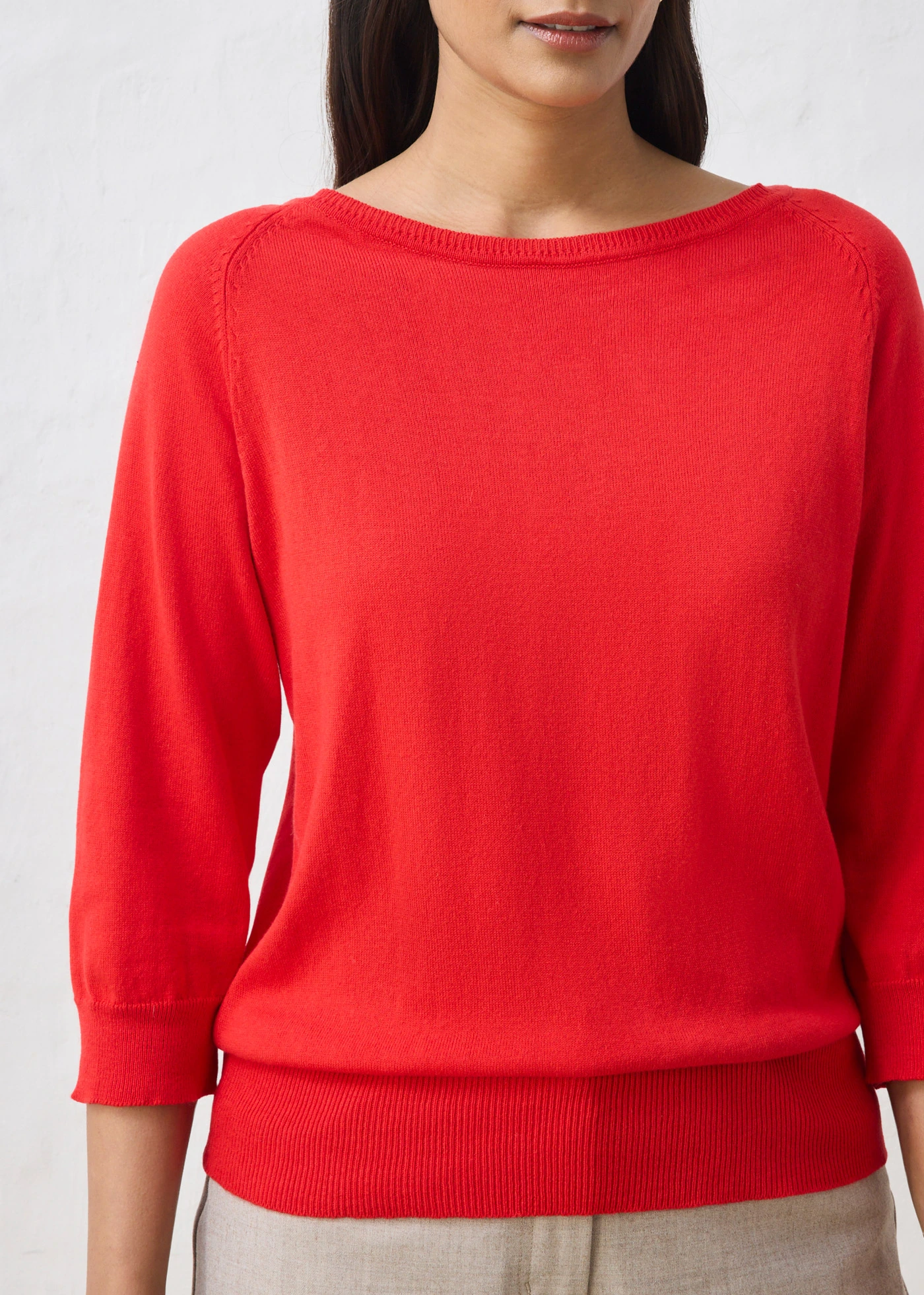 Sweter z domieszką jedwabiu • truskawkowy • sklep bonprix