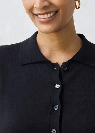 Pull polo • noir • Boutique bonprix