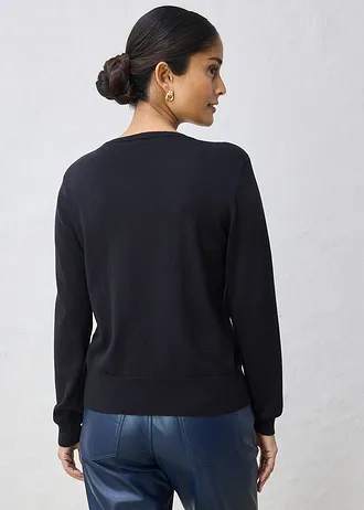 Vest met zijde • zwart • bonprix online shop