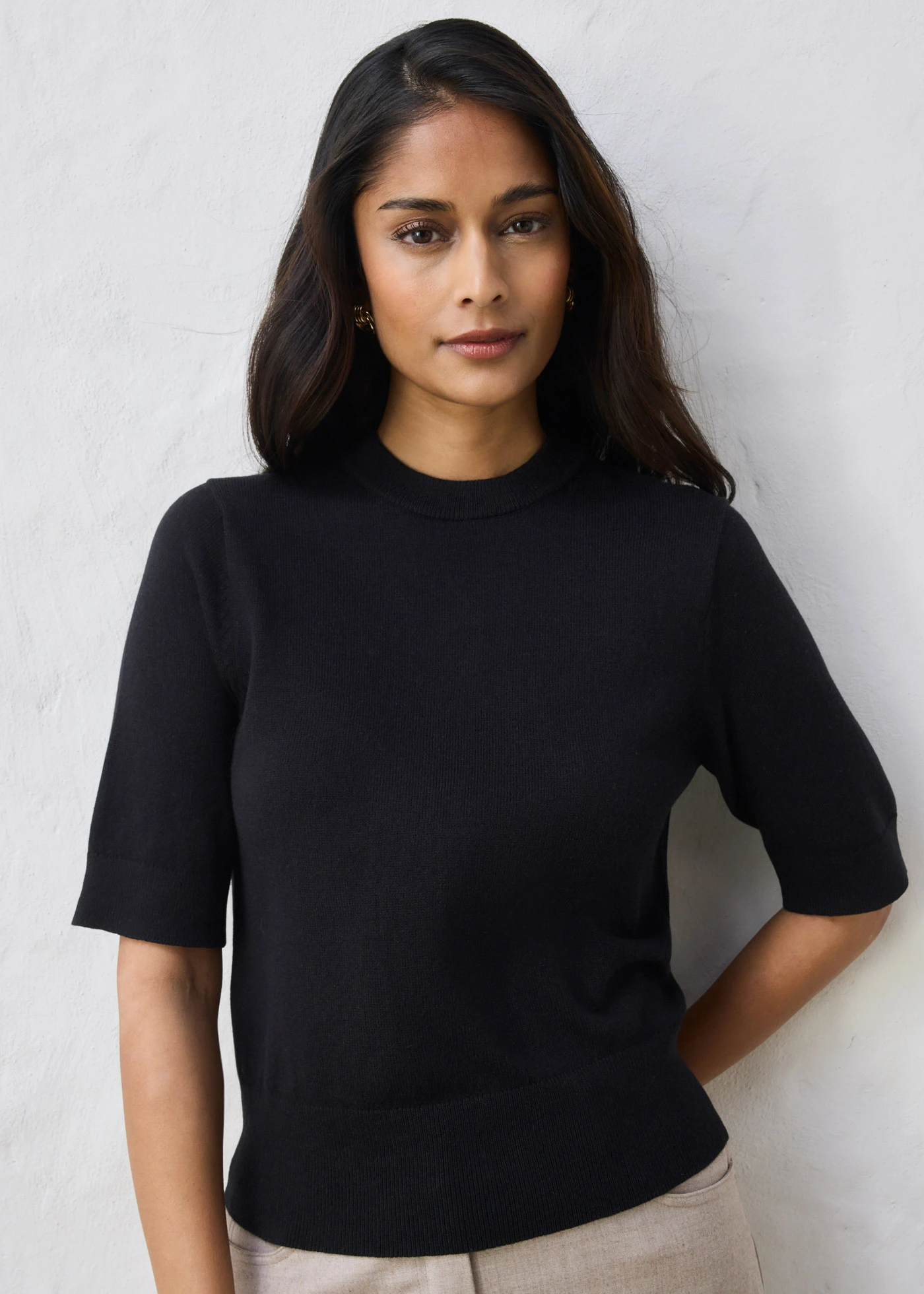 Pull coton et soie • noir • Boutique bonprix