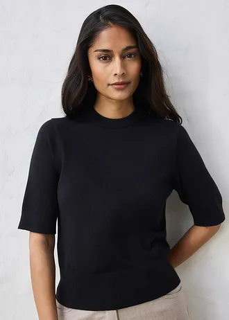Pull coton et soie • noir • Boutique bonprix