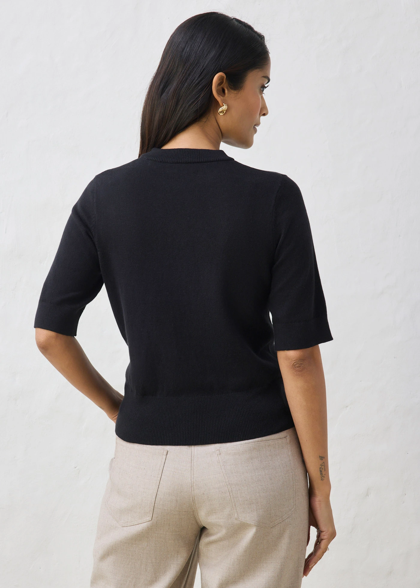 Pull coton et soie • noir • Boutique bonprix